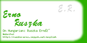 erno ruszka business card